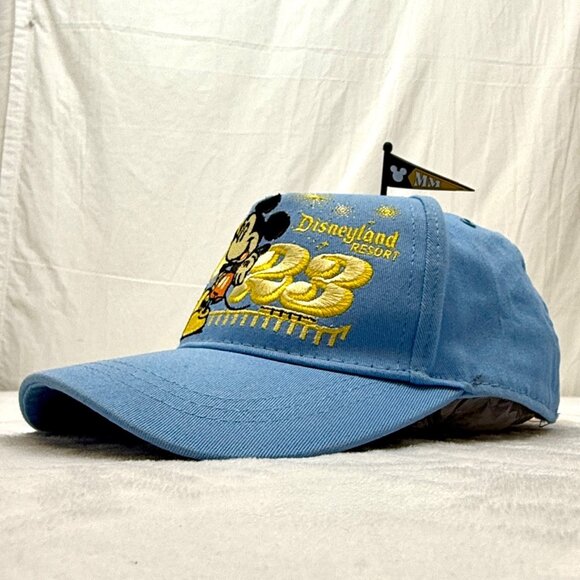 Disneyland Resort 2023 Mickey Mouse Adjustable Cap Hat w/Button Flag Blue - Picture 6 of 11